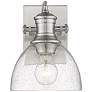 Hines 6 7/8" Wide Pewter 1-Light Wall Sconce with Seeded Glass