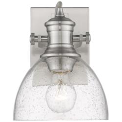 Hines 6 7/8&quot; Wide Pewter 1-Light Wall Sconce with Seeded Glass