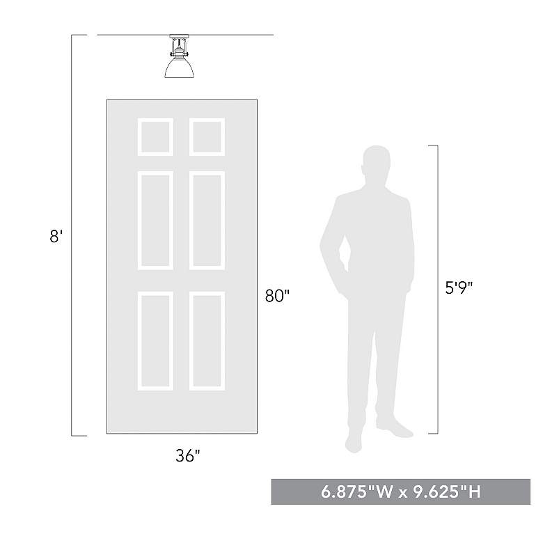 Image 4 Hines 6 7/8" Wide Rubbed Bronze 1-Light Semi-Flush With Seeded Glass more views