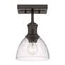 6_Hines 6 7/8" Wide Rubbed Bronze 1-Light Wall Sconce with Seeded Glass more views