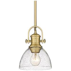 Hines 7" Wide Brushed Champagne Bronze Metal Mini Pendant