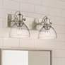 1_Hines 8 1/2" High Pewter 2-Light Wall Sconce w/ Seeded Glass