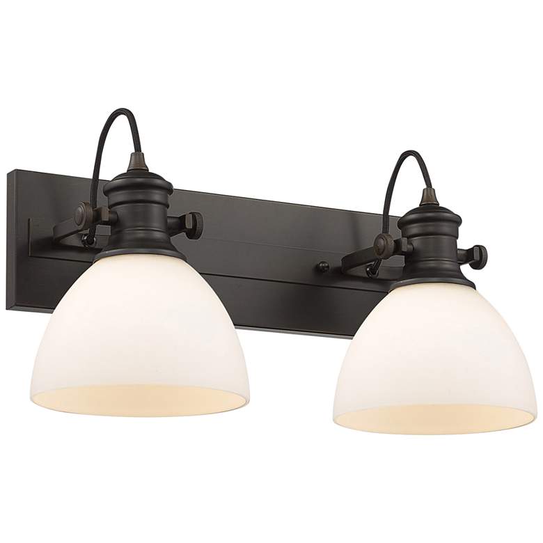Image 1 Hines 8 1/2 inch High Rubbed Bronze 2-Light Wall Sconce