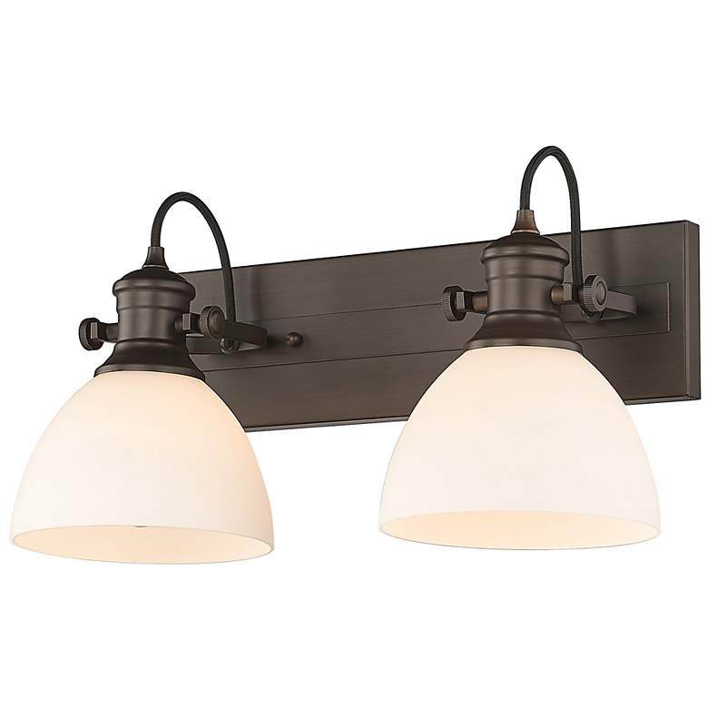 Image 1 Hines 8 1/2" High Rubbed Bronze 2-Light Wall Sconce