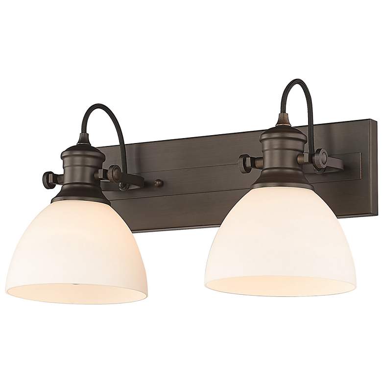 Image 1 Hines 8 1/2 inch High Rubbed Bronze 2-Light Wall Sconce