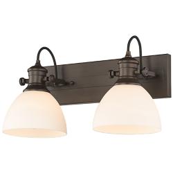 Hines 8 1/2" High Rubbed Bronze 2-Light Wall Sconce