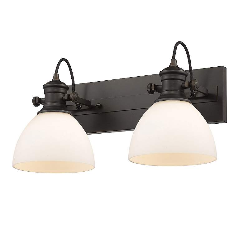 Image 2 Hines 8 1/2" High Rubbed Bronze 2-Light Wall Sconce more views