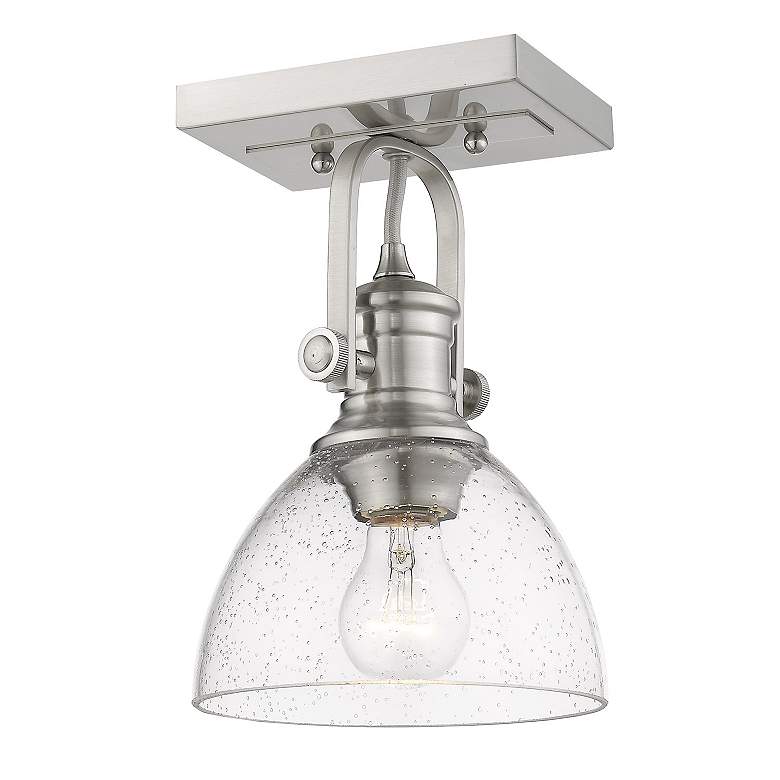 Image 4 Hines 8 3/4" High Pewter Wall Sconce with Seeded Glass more views