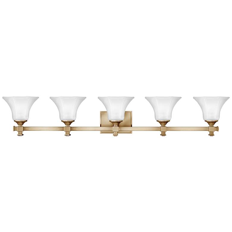 Image 1 Hinkley Abbie 43 3/4"W Brushed Caramel 5-Light Bath Light