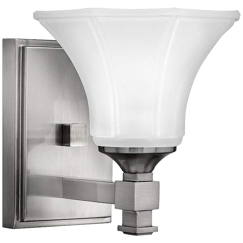 Image 1 Hinkley Abbie 7 3/4 inch Brushed Nickel Wall Sconce