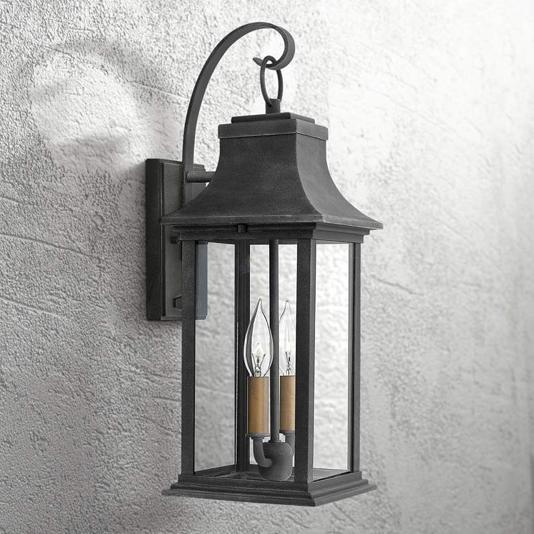 Image 1 Hinkley Adair 20 inch High Aged Zinc Clear Glass Outdoor Wall Light