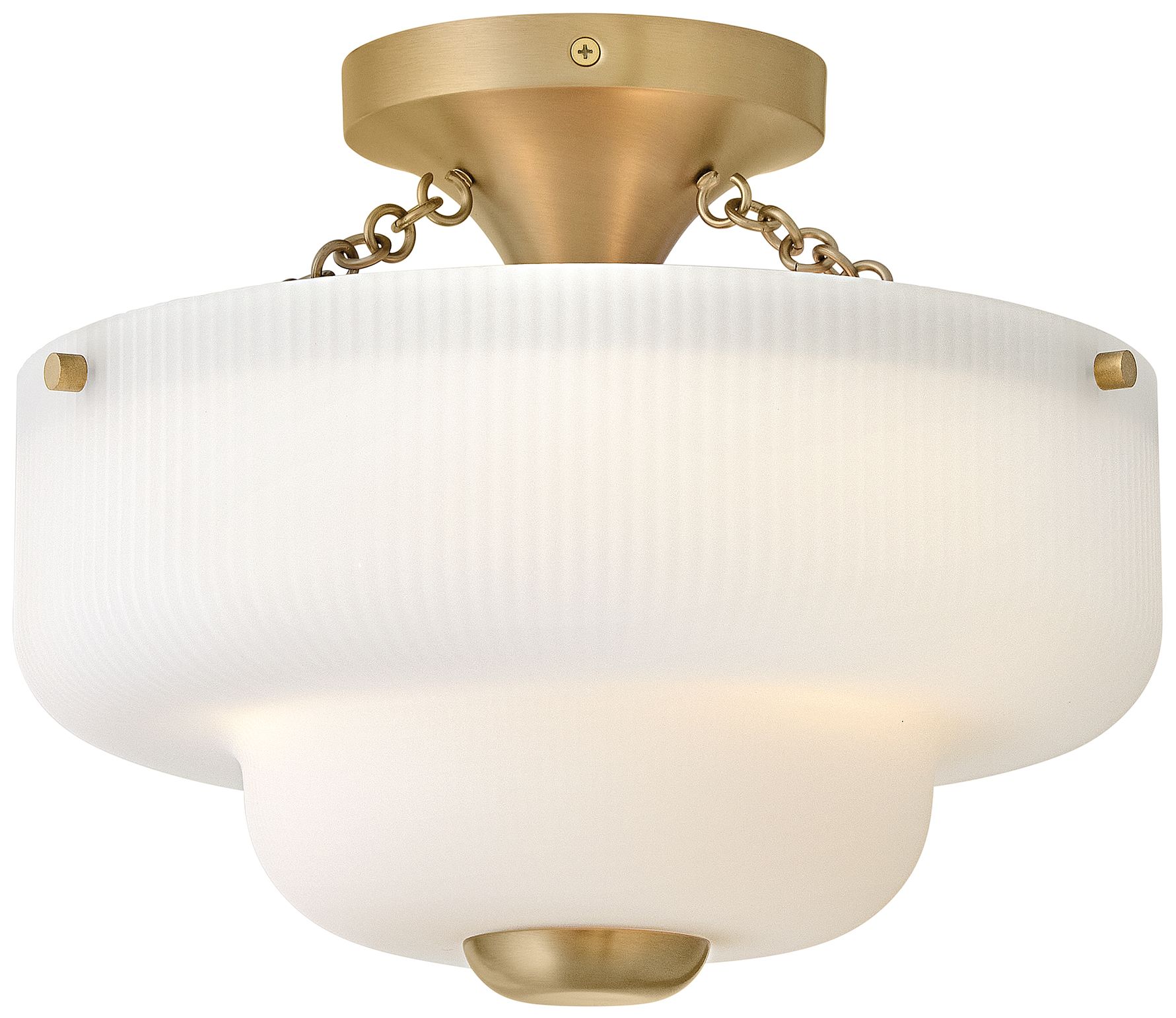 Hinkley Adella Small Semi Flush Mount 12.75" Lacquered Brass