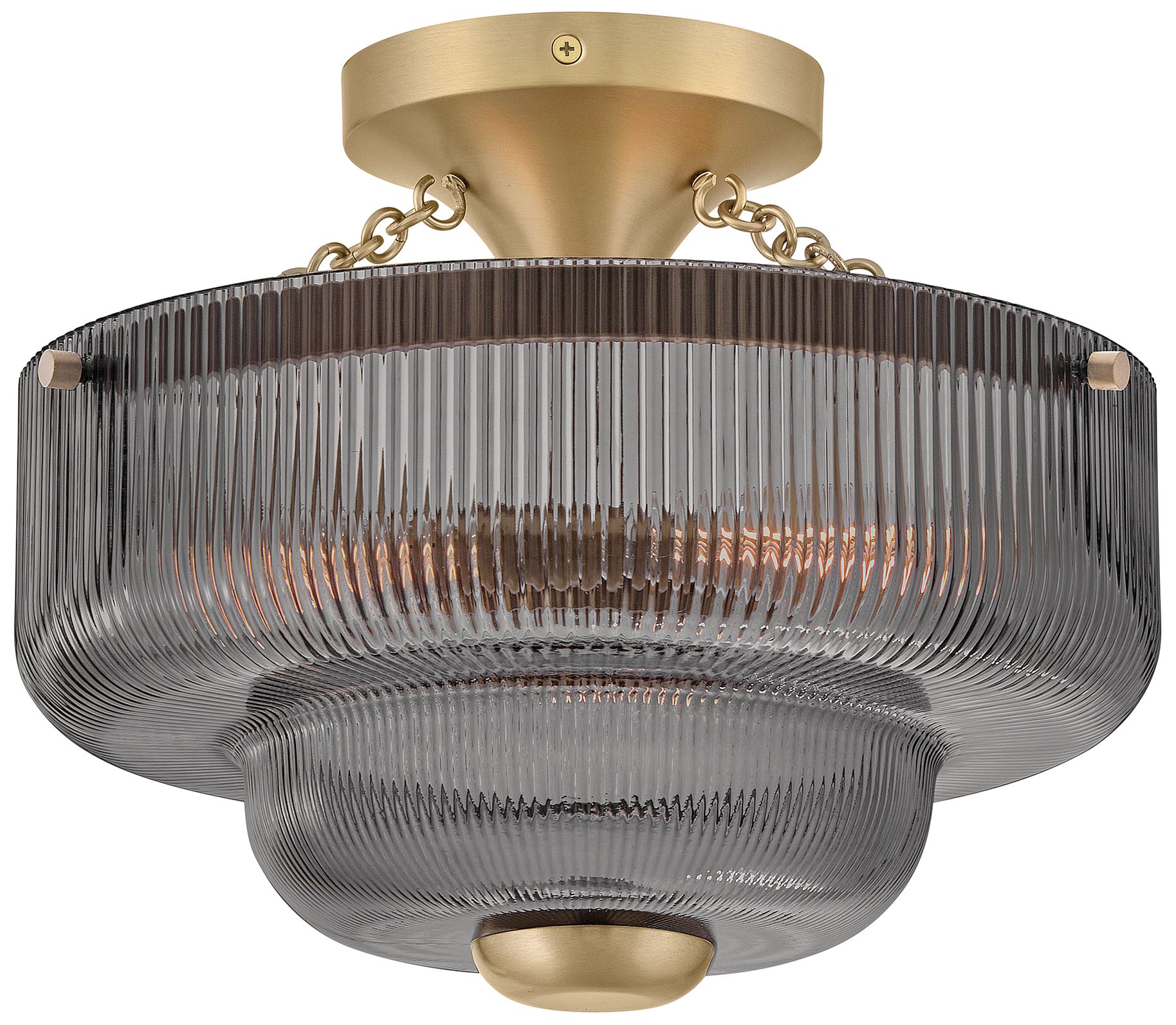 Hinkley Adella Small Semi Flush Mount 12.75" Lacquered Brass