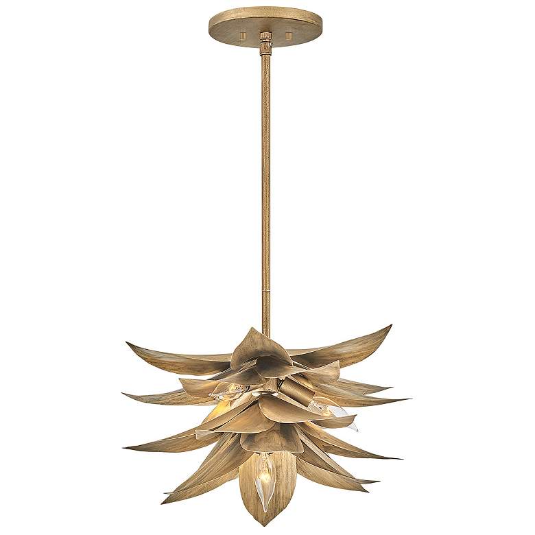 Image 1 Hinkley Agave 12 1/2" Wide Burnished Gold 4-Light Pendant