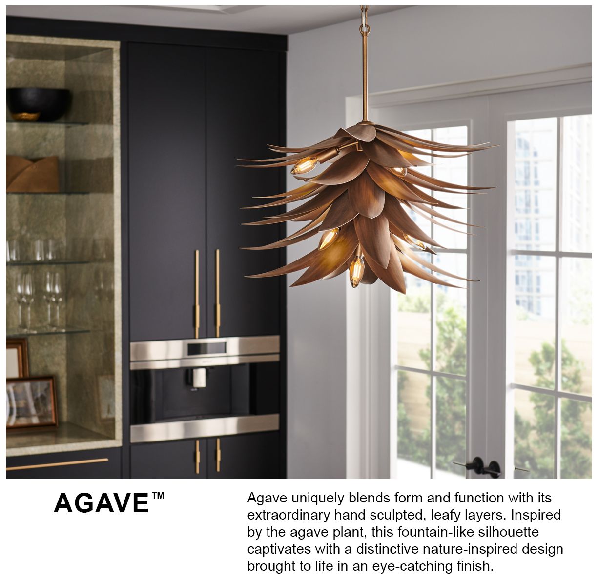 Hinkley Agave 12 1/2" Wide Burnished Gold 4-Light Pendant