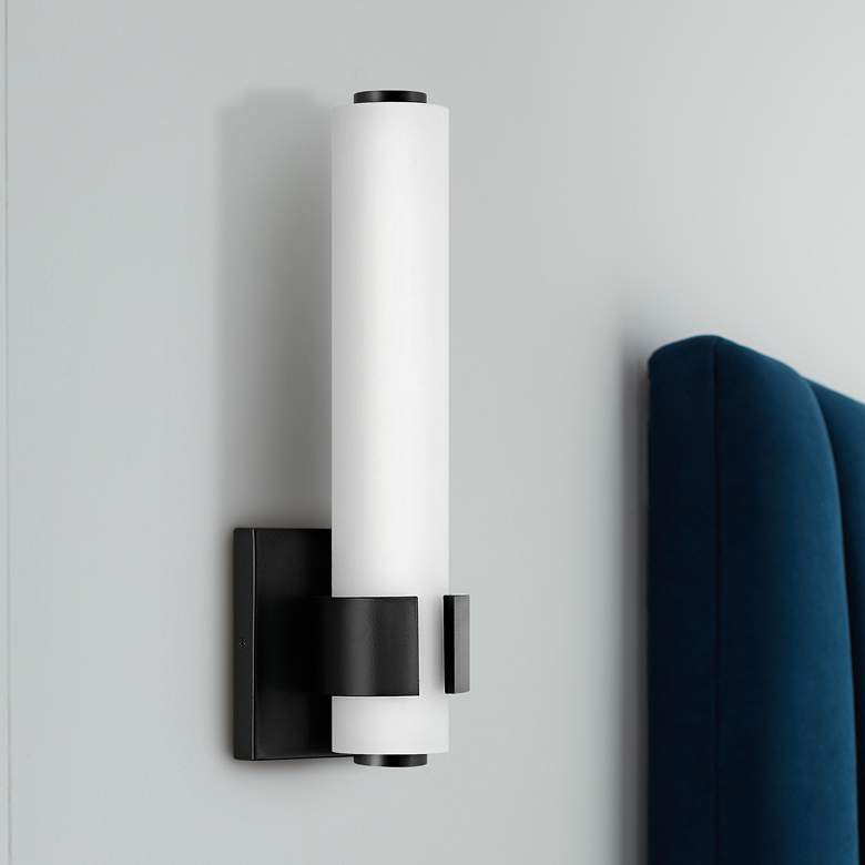 Image 1 Hinkley Aiden 13 1/2" High Black LED Wall Sconce