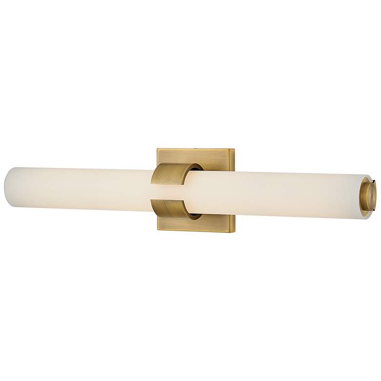 Image 3 Hinkley Aiden 22 3/4" Modern Brass White Glass LED Bath Light more views