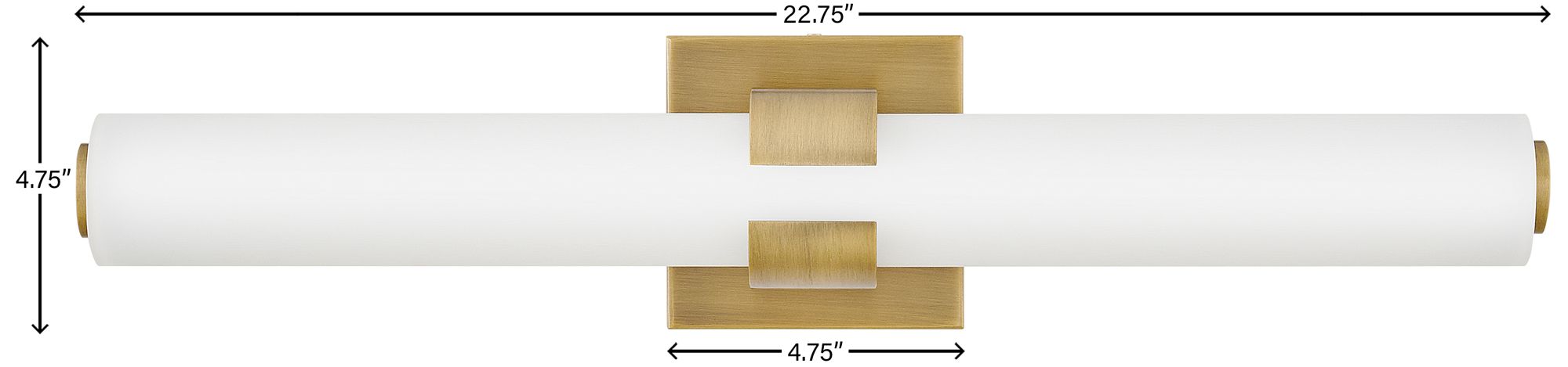 Hinkley Aiden 22 3/4" Modern Brass White Glass LED Bath Light