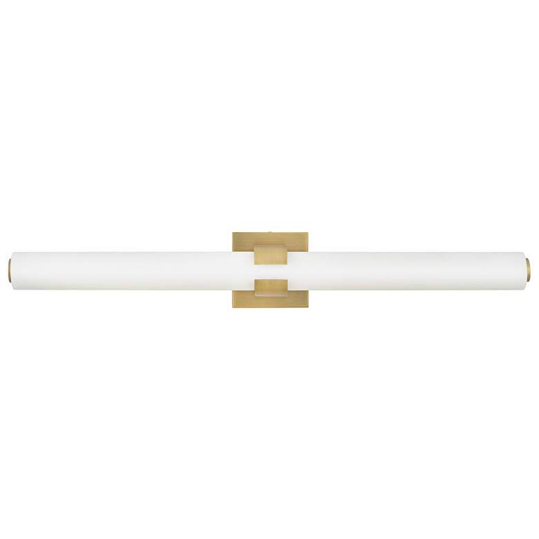 Image 1 Hinkley Aiden 31 1/4" Wide Large Lacquered Brass LED Vanity Bath Light