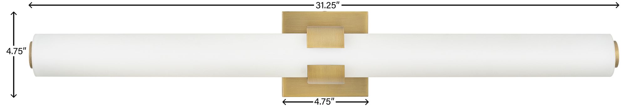 Hinkley Aiden 31 1/4" Wide Large Lacquered Brass LED Vanity Bath Light