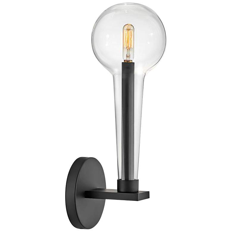 Image 1 Hinkley Alchemy 15 3/4" High Black Wall Sconce