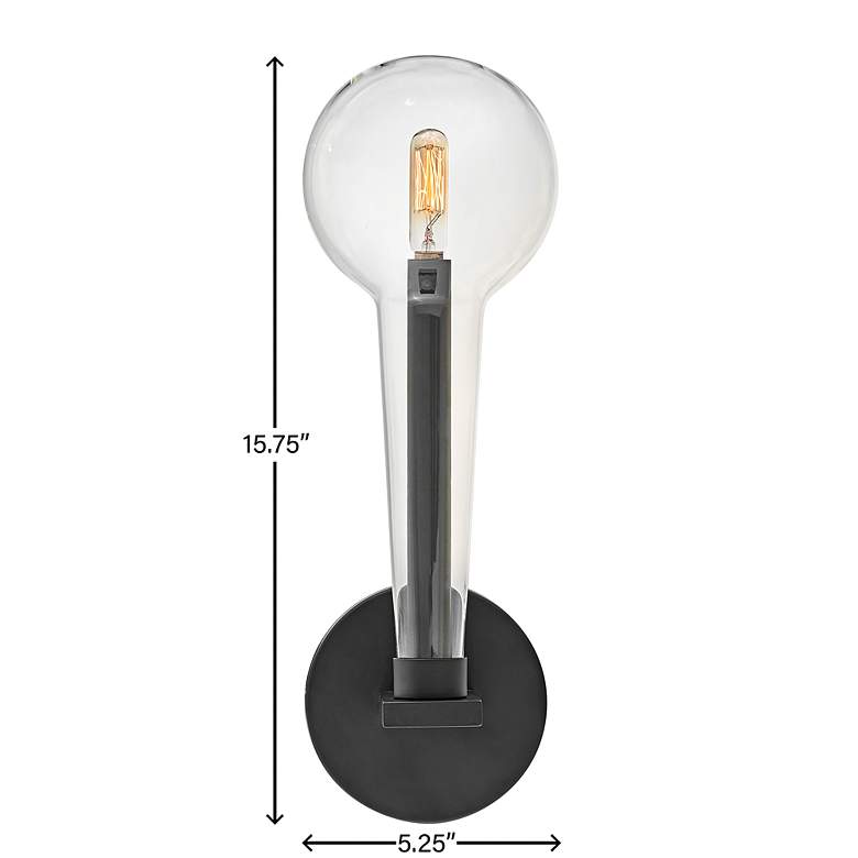 Image 7 Hinkley Alchemy 15 3/4" High Black Wall Sconce more views