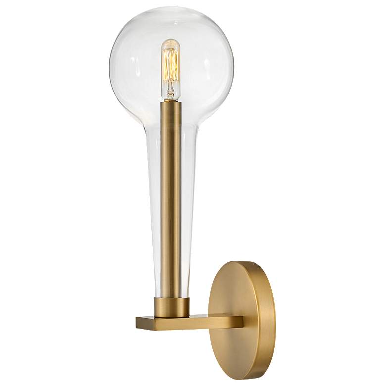 Image 1 Hinkley Alchemy 15 3/4" High Lacquered Brass Wall Sconce