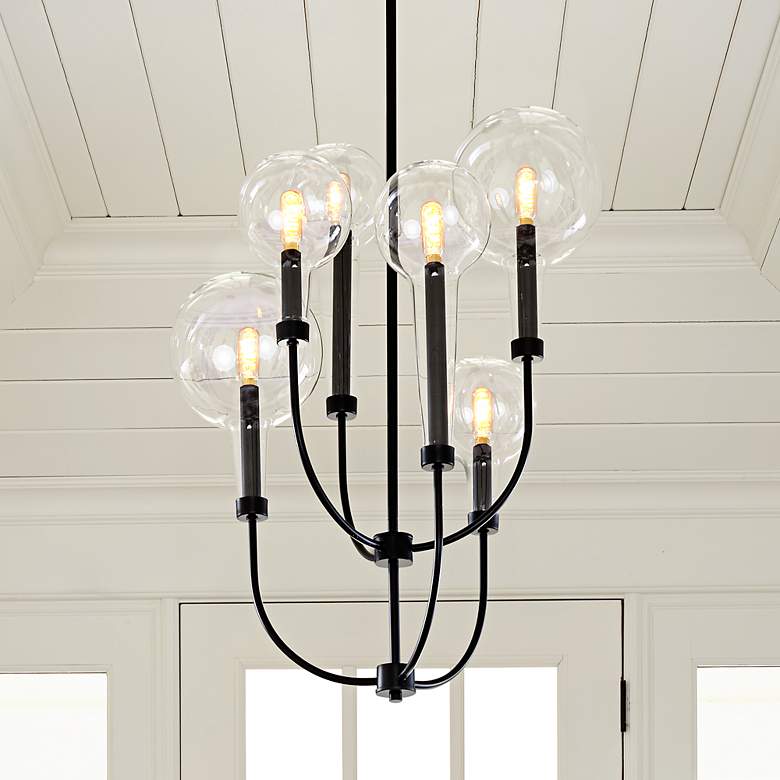 Image 2 Hinkley Alchemy 20" Wide Black 6-Light Chandelier