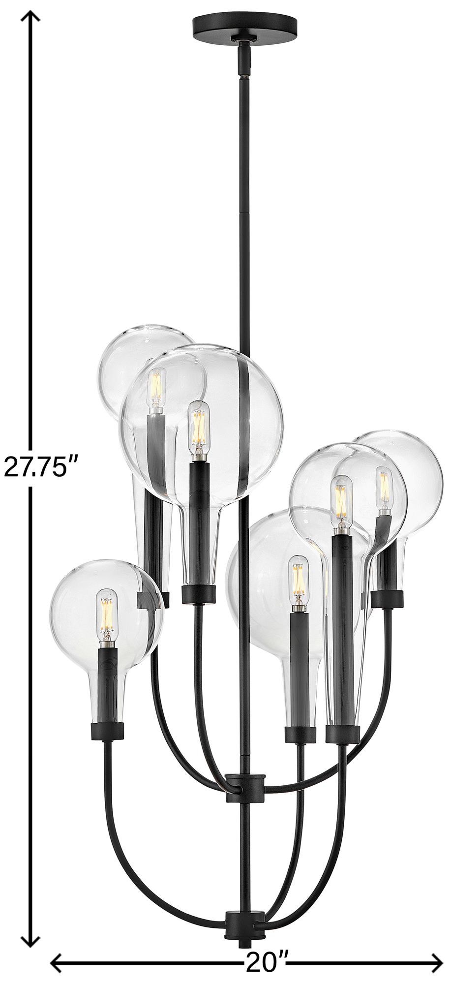 Hinkley Alchemy 20" Wide Black 6-Light Chandelier in scene