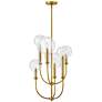 2_Hinkley Alchemy 20" Wide Brass and Clear Globe Tiered Pendant more views