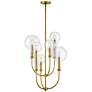 3_Hinkley Alchemy 20" Wide Brass and Clear Globe Tiered Pendant more views