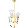 4_Hinkley Alchemy 20" Wide Brass and Clear Globe Tiered Pendant more views