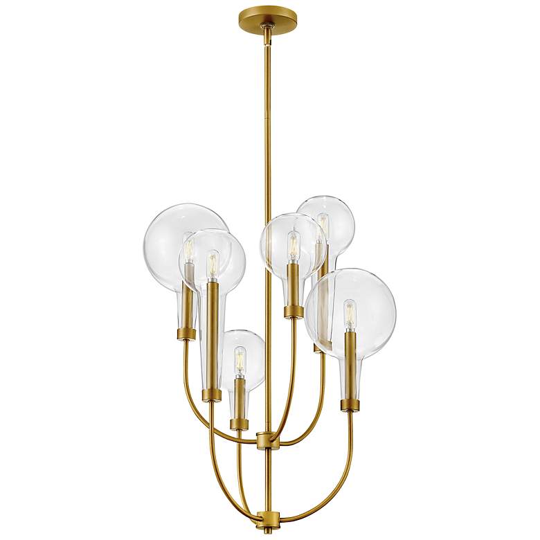 Image 5 Hinkley Alchemy 20" Wide Brass and Clear Globe Tiered Pendant more views