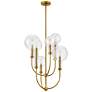 5_Hinkley Alchemy 20" Wide Brass and Clear Globe Tiered Pendant more views