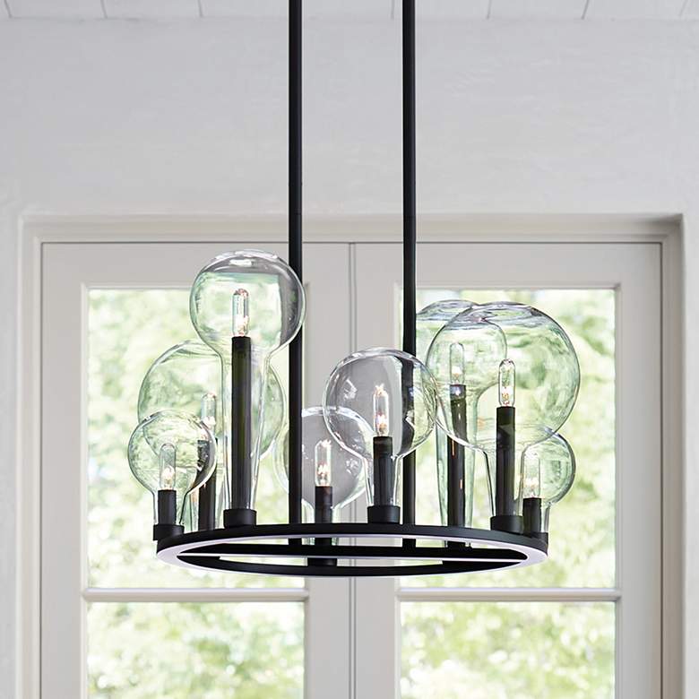 Image 1 Hinkley Alchemy 24 1/4" Wide Brass Clear Glass Globes Ring Chandelier