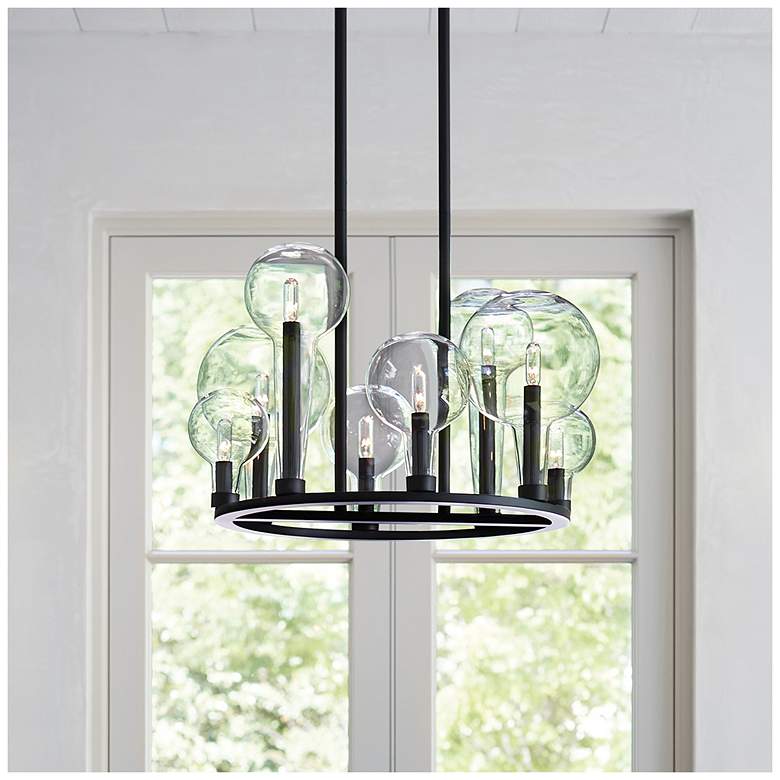 Image 6 Hinkley Alchemy 24 1/4" Wide Brass Clear Glass Globes Ring Chandelier more views