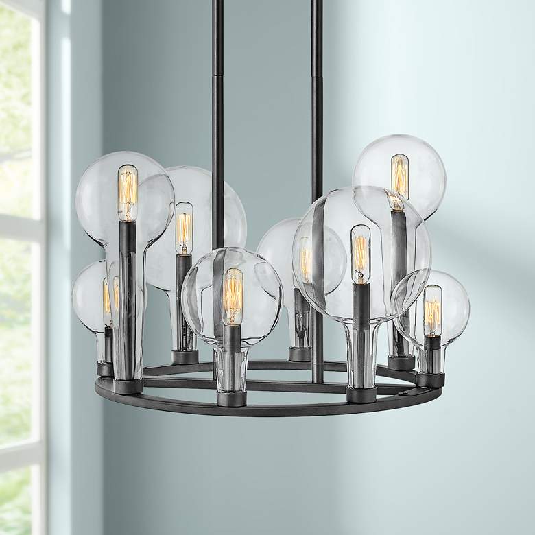 Image 1 Hinkley Alchemy 24 1/4" Wide Modern Black 8-Globe Light Chandelier