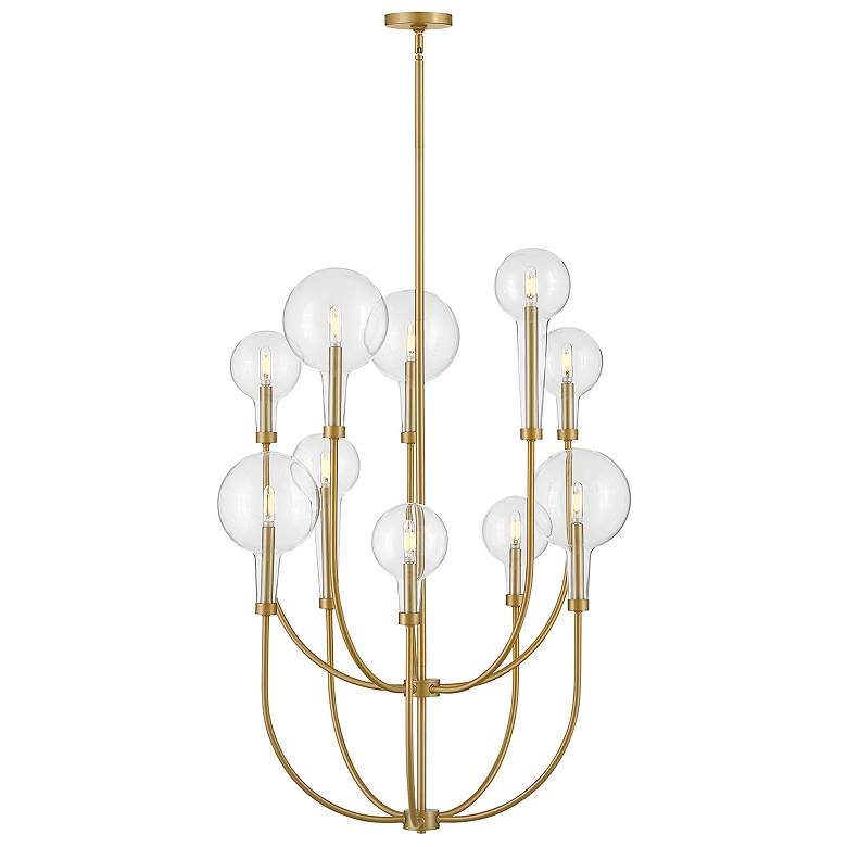 Image 5 Hinkley Alchemy 30" Brass and Globe Glass 10-Light Tiered Chandelier more views