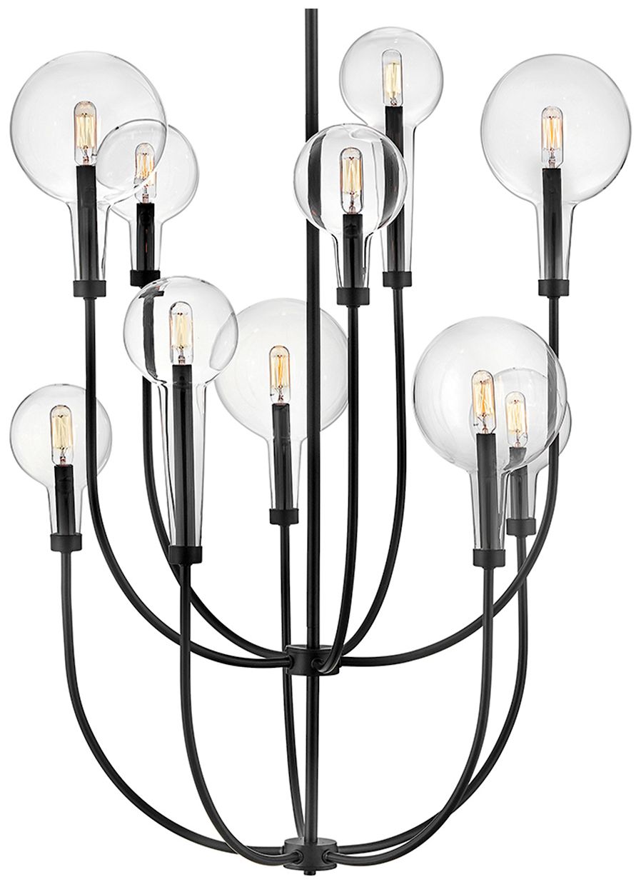Hinkley Alchemy 30" Wide Black 10-Light 2-Tier Chandelier