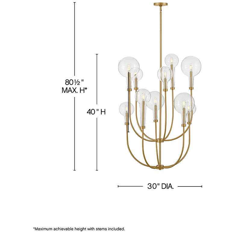 Image 3 Hinkley Alchemy 30"W Lacquered Brass Multi-Tier Chandelier more views