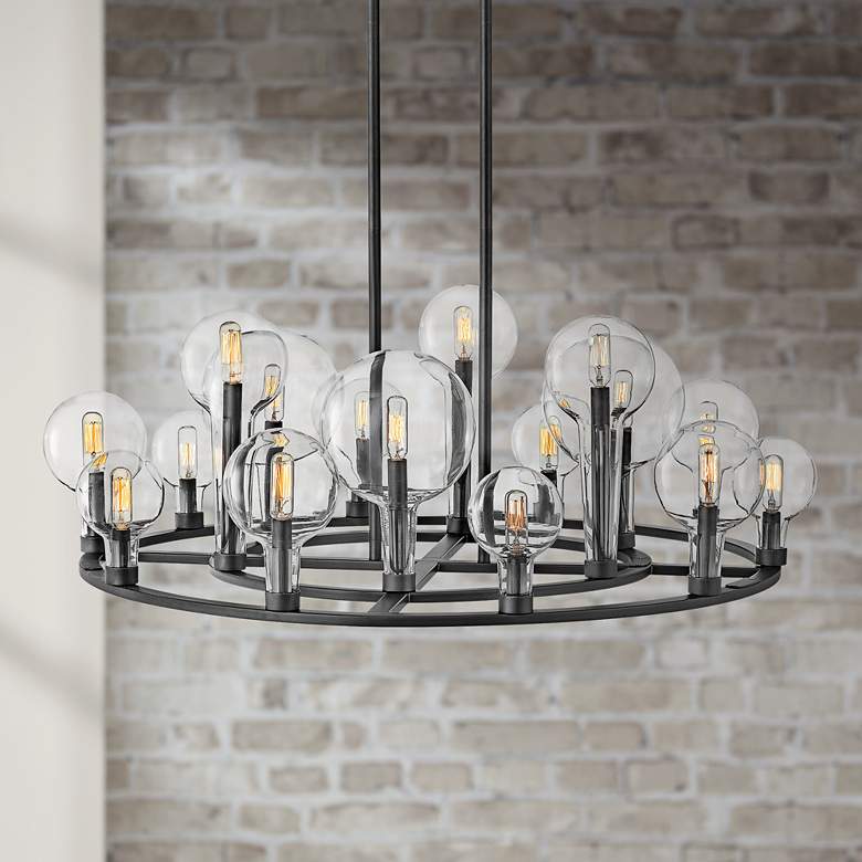 Image 1 Hinkley Alchemy 37 3/4" Wide Black 16-Light Chandelier