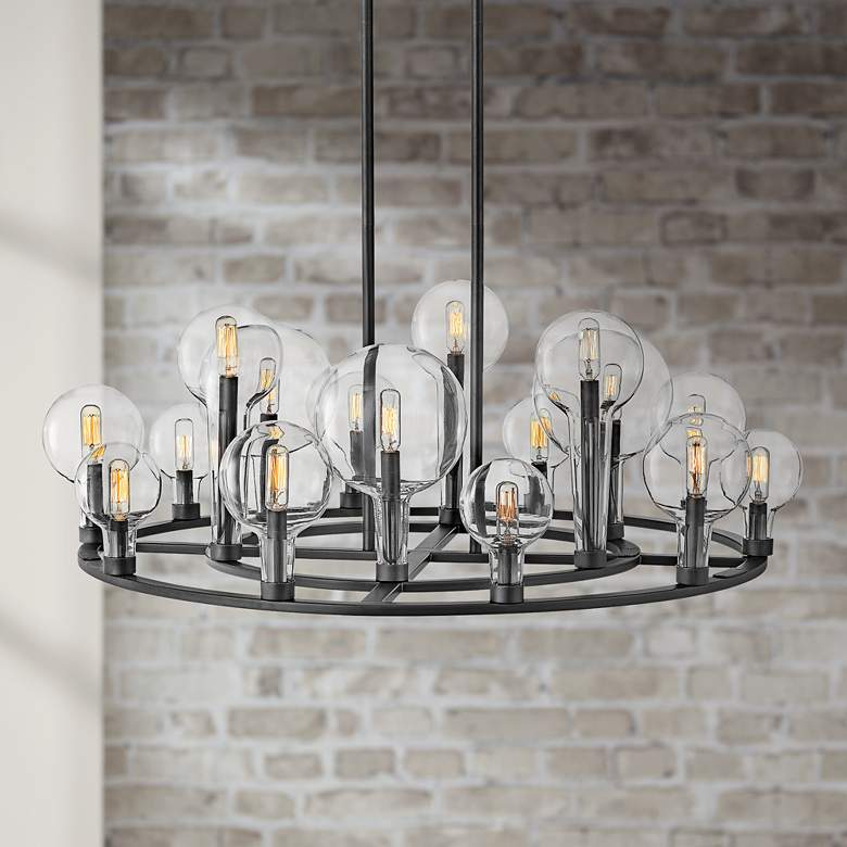 Image 1 Hinkley Alchemy 37 3/4 inch Wide Black 16-Light Chandelier