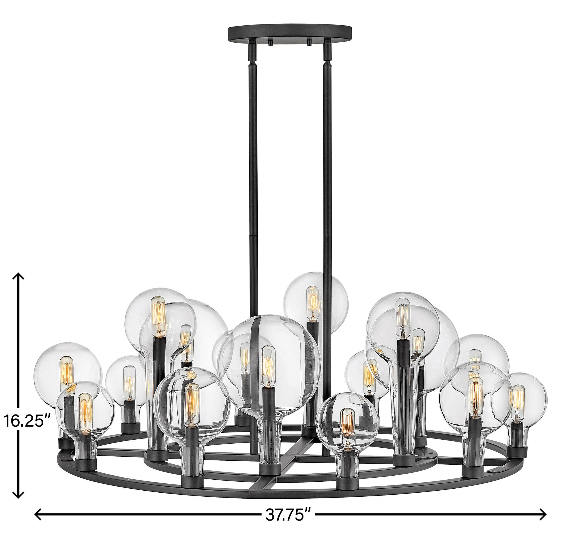 Hinkley Alchemy 37 3/4" Wide Black 16-Light Chandelier