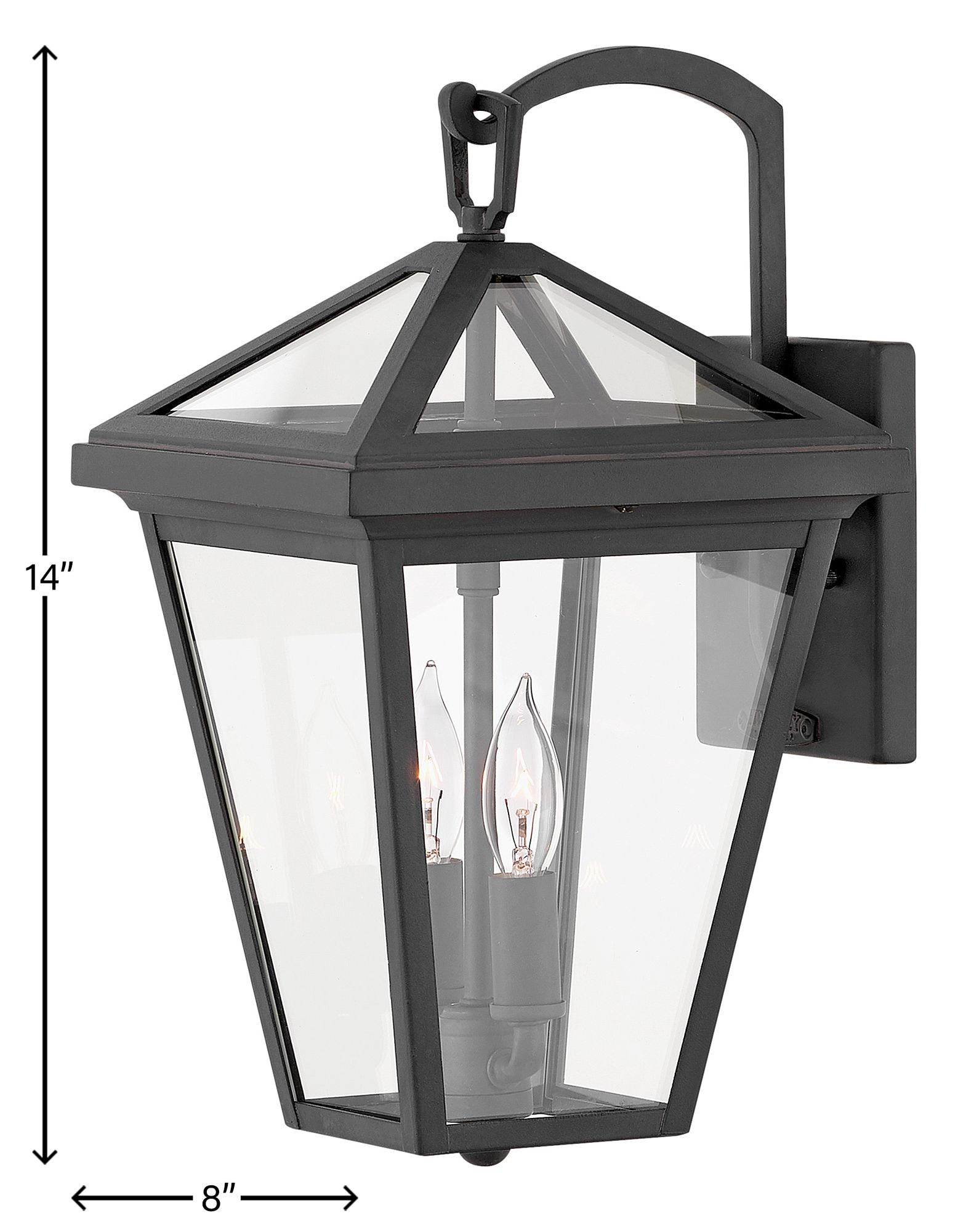 Hinkley Alford Place 14" High Museum Black Outdoor Lantern Wall Light