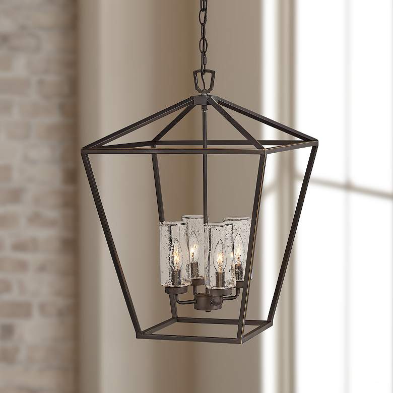 Image 1 Hinkley Alford Place 17" Bronze 4-Light Indoor - Outdoor Chandelier