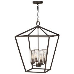 Hinkley Alford Place 17&quot; Bronze Cage Low Voltage Outdoor Hanging Light