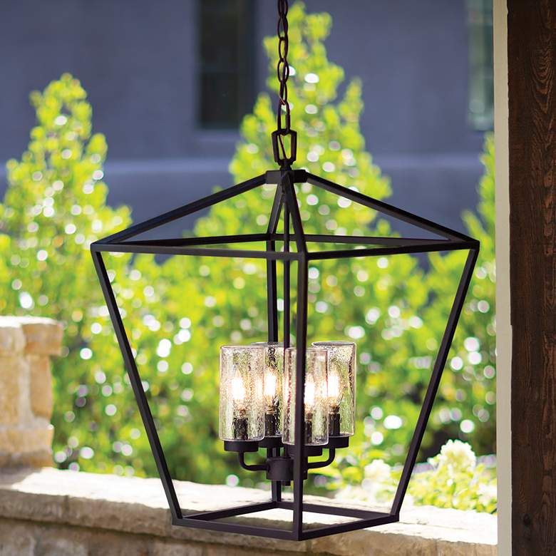 Image 1 Hinkley Alford Place 17" Bronze Cage Low Voltage Outdoor Hanging Light