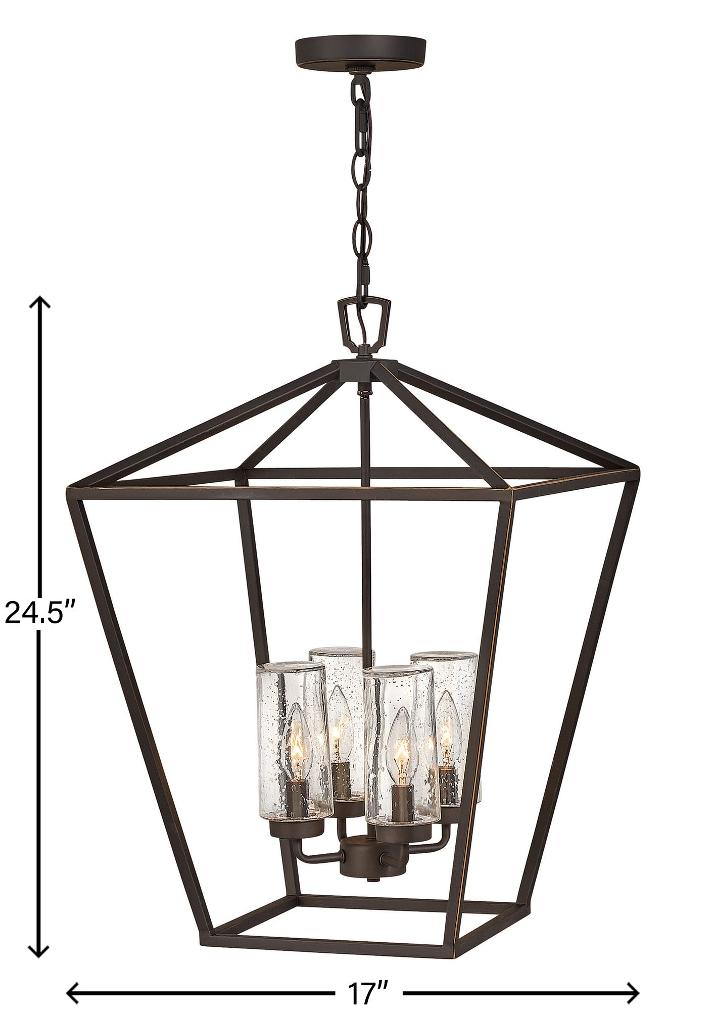 Hinkley Alford Place 17" Bronze Cage Low Voltage Outdoor Hanging Light