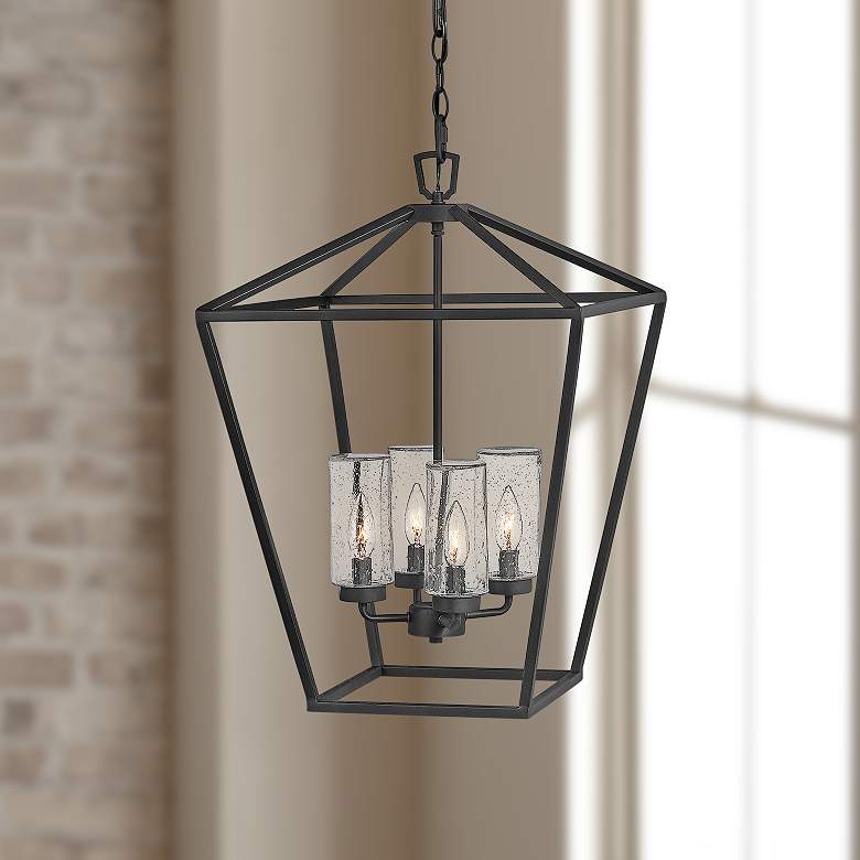 Image 1 Hinkley Alford Place 17" Wide Black 4-Light Outdoor Foyer Chandelier