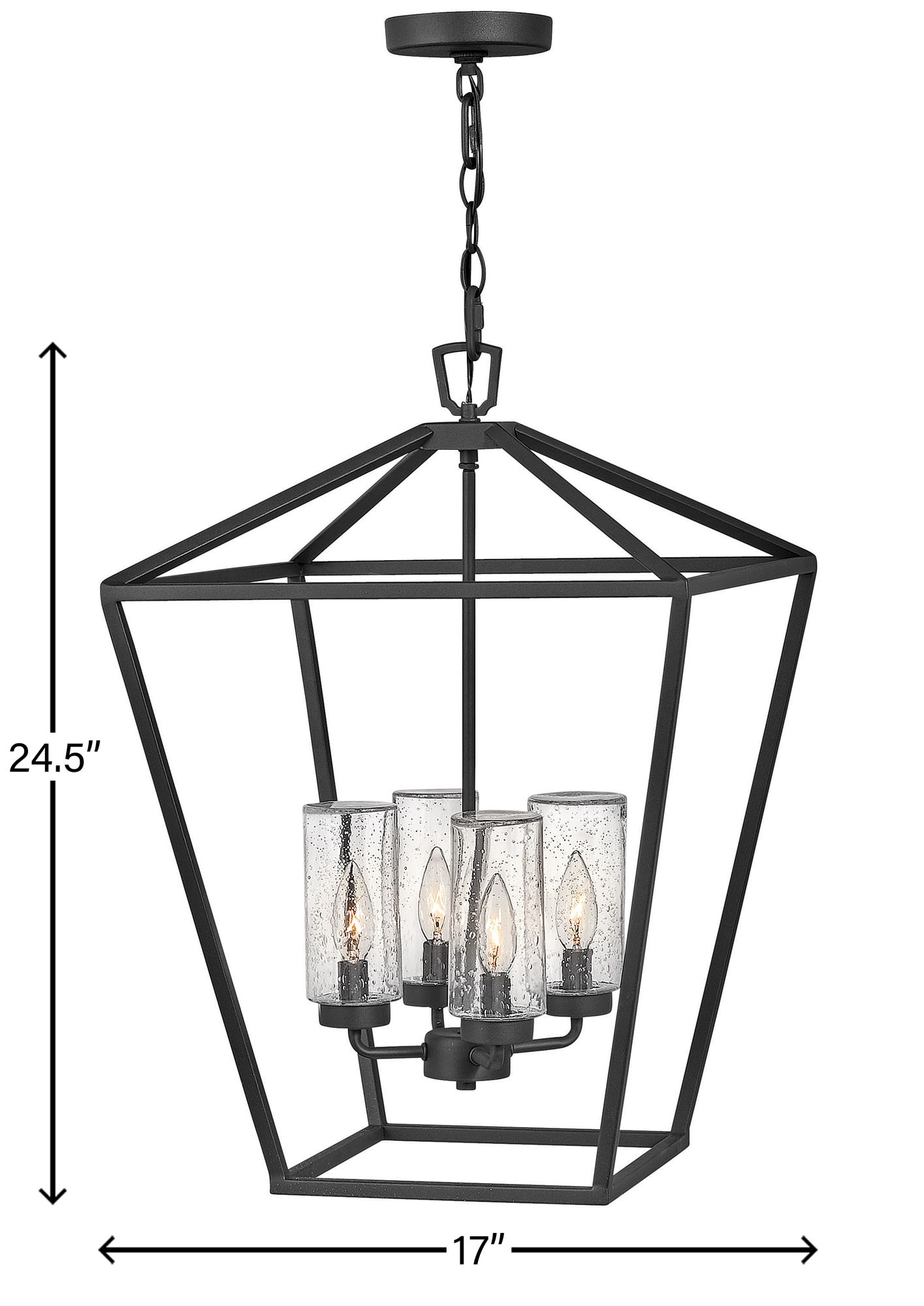 Hinkley Alford Place 17" Wide Black 4-Light Outdoor Foyer Chandelier